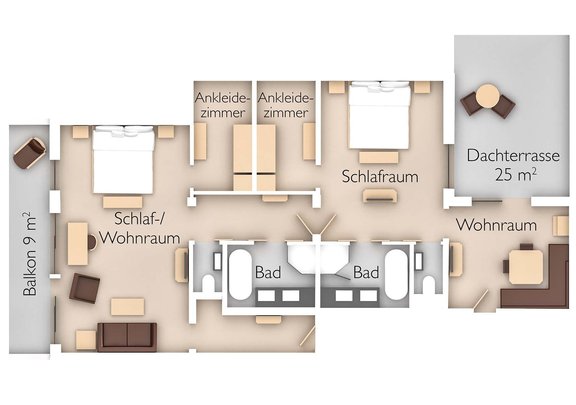 Grundrisse Deluxe Suite Suite 2 Grundriss