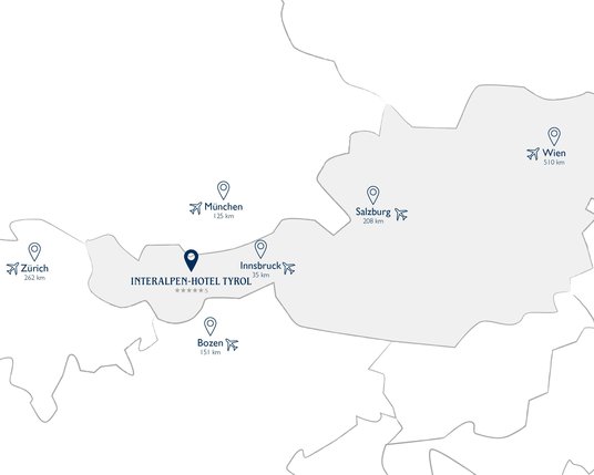 Directions map Interalpen-Hotel Tyrol
