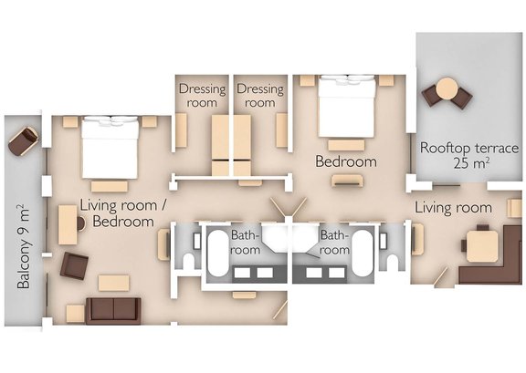 Room sketch Deluxe Suite Panorama Suite 2 floor plan