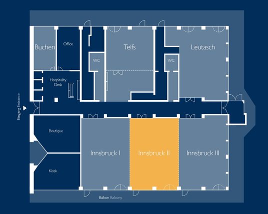 Innsbruck II Grundriss vom Tagungsraum Innsbruck 2 Meetings und Events