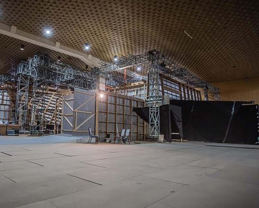 Tennis hall assembly ©virtualizer Photo of the tennis hall of the MICE Hotel during construction